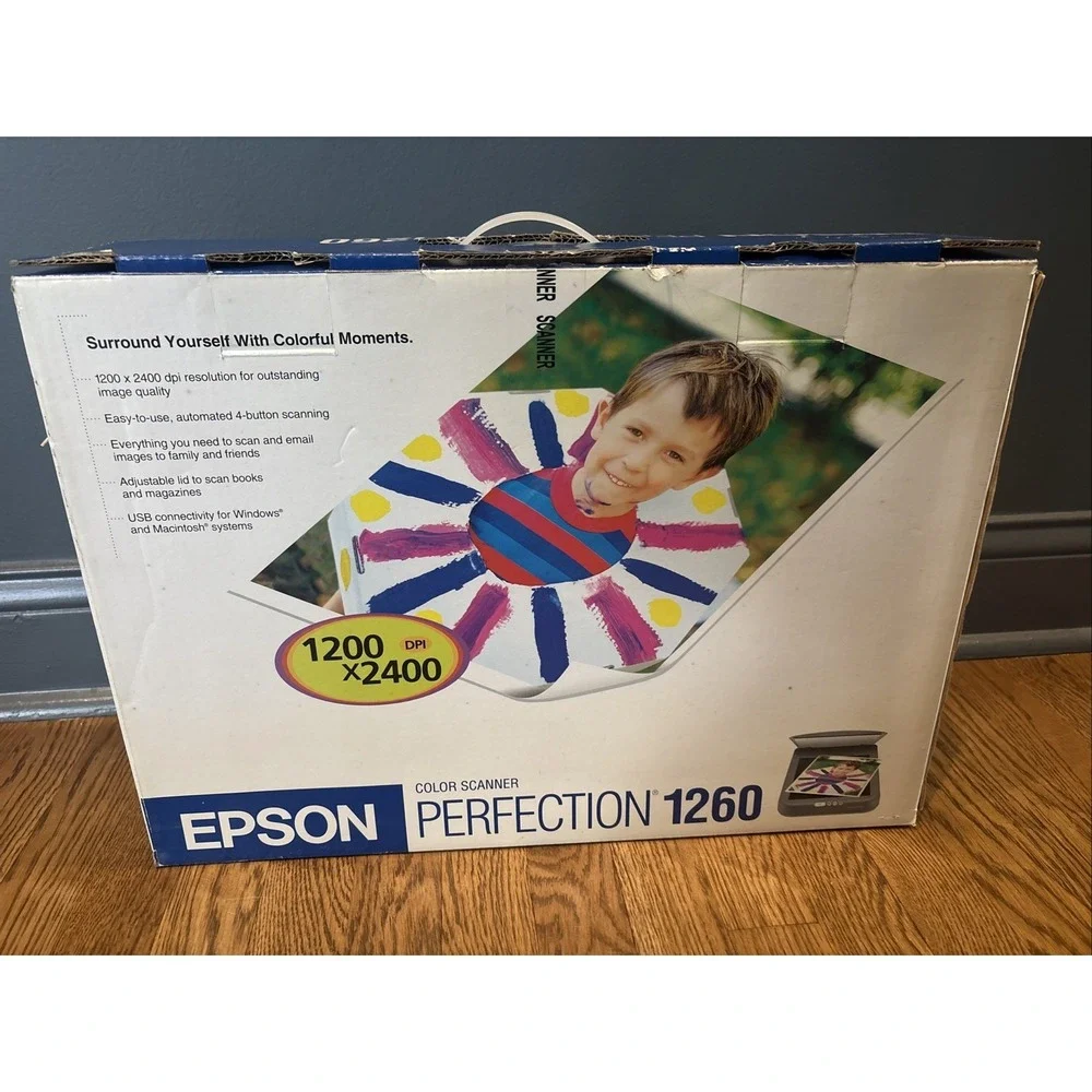 NEW Epson PERFECTION 1260 Photo Color Scanner w/Software & 35mm Slide Adapter